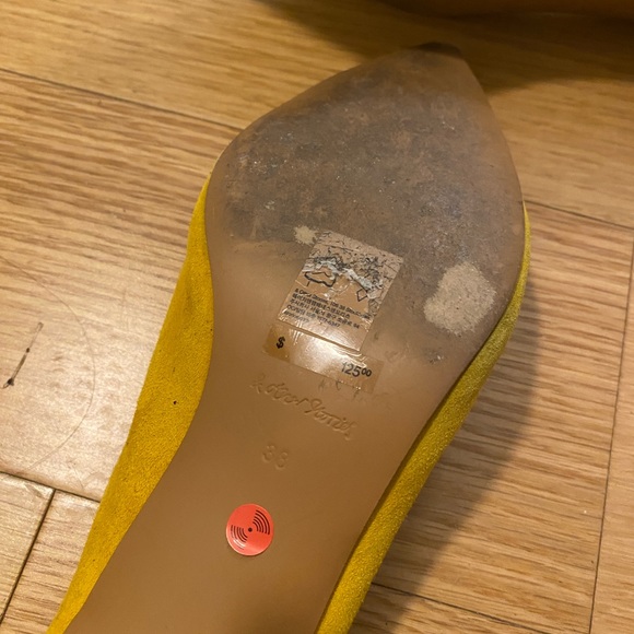 & Other Stories Heeled Leather Beige Mules Size 38 - Picture 3 of 3